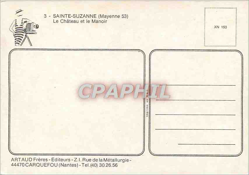 CPM Sainte Suzanne (Mayenne) Le chateau et le Manoir — Back