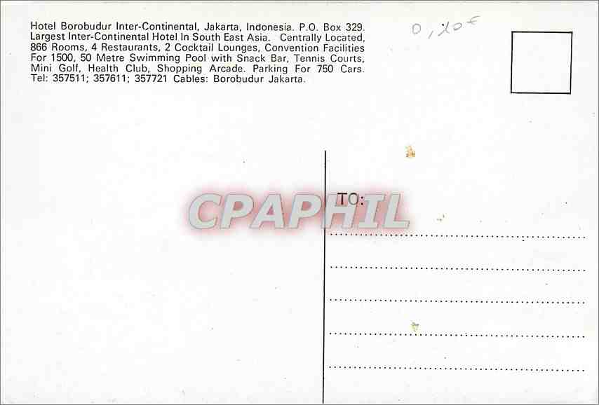 CPM Hotel Borobudur inter Continental Jakarta Indonesia — Rückseite