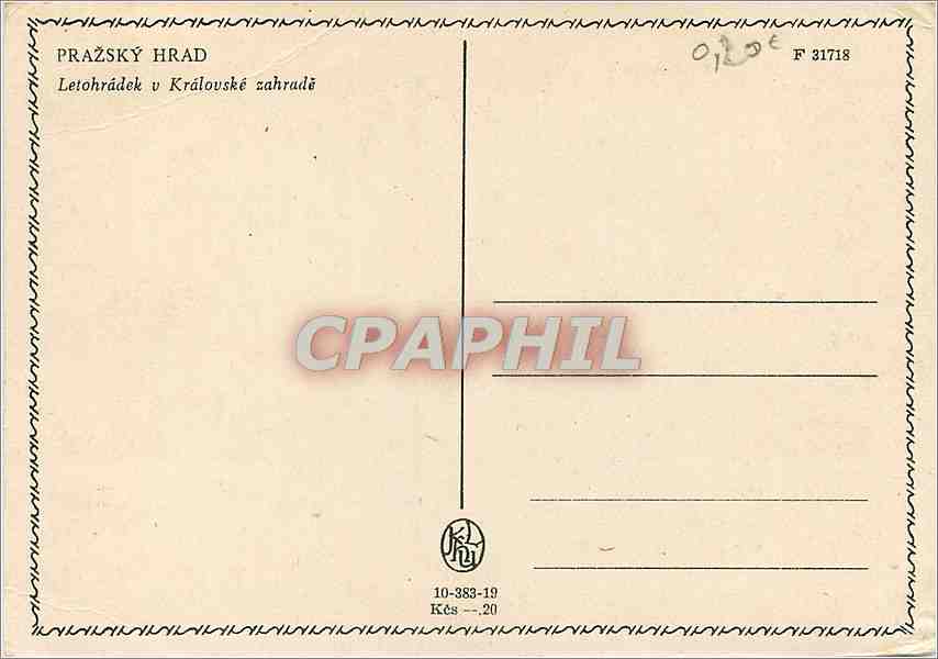 CPM Prazsky Hrad Letohradek v Kralouske ZaHRADE — Rückseite
