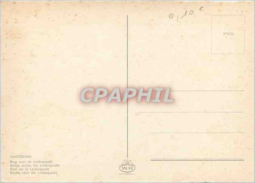 CPM Holland Pont sur le Leidsegracht — Rückseite