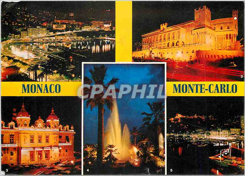 CPM Principaute de Monaco Le port de la Condamine le palais du Prince illumine