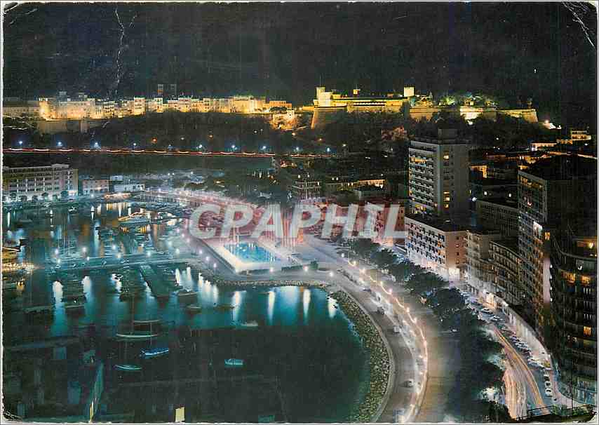 Monaco — Illumination du Port et du Falais — Édit. MAX, Monaco