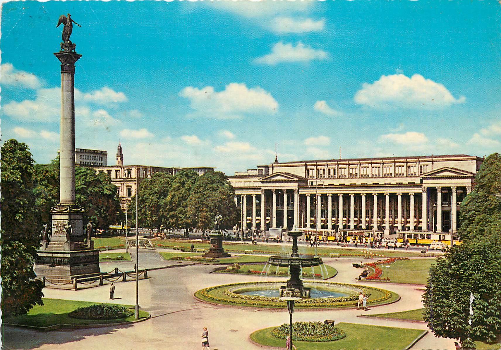 CPM Stuttgart Schlossplatz mit Siegessaule und Konigsbau