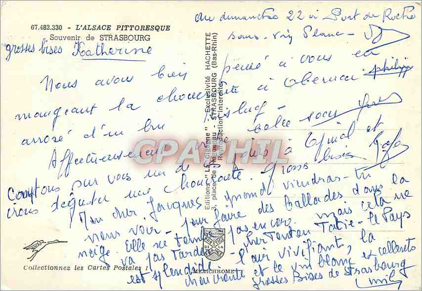 CPM L'Alsace Pittoresque Souvenir de Strasbourg — Rückseite