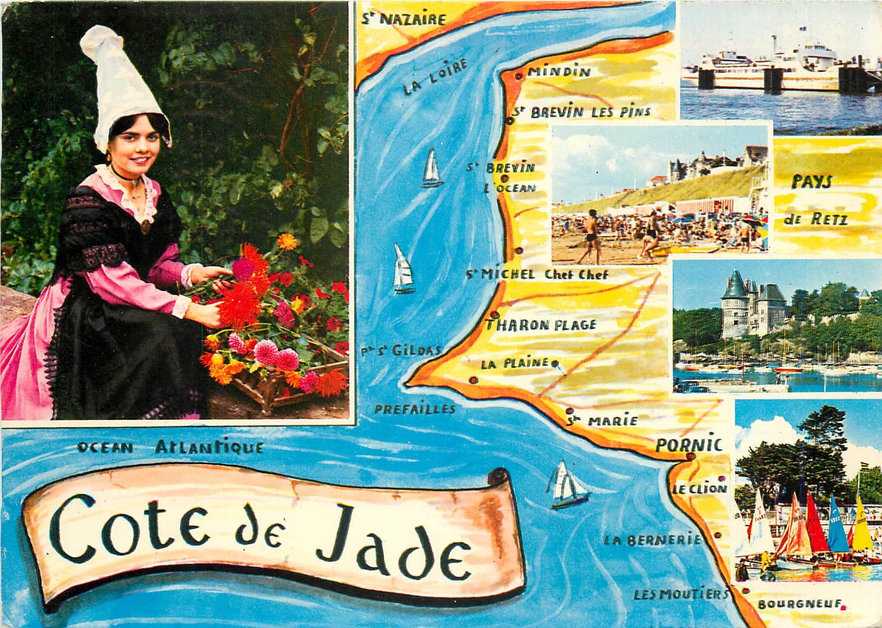 CPM Costumes et Vues de la cote de Jade en passant par Bourgneuf les Moutiers la Bernerie