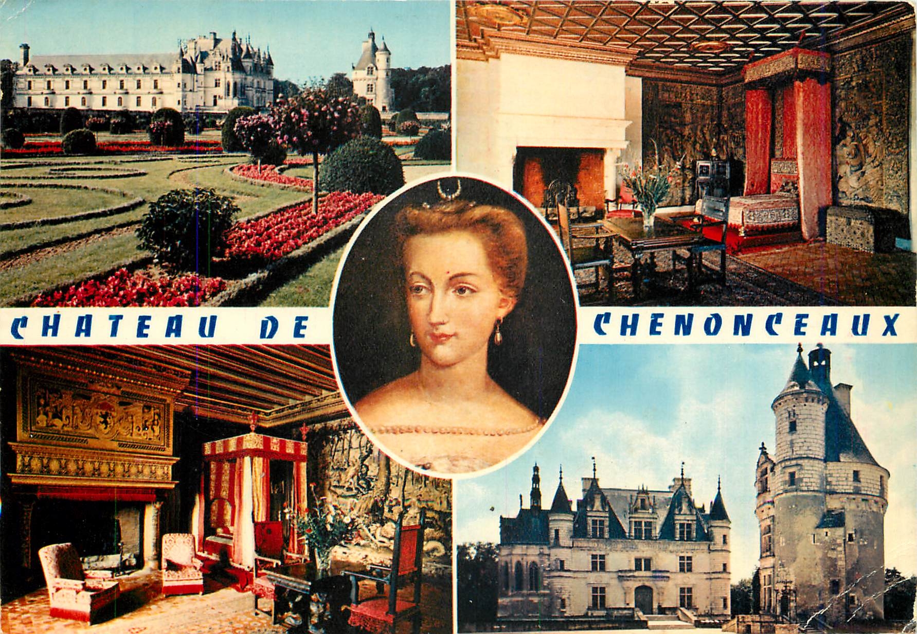 CPM Les Chateaux de la Loire Chenonceaux (Indre et Loire) Vue sur les Jardins chambre des cinq Reine