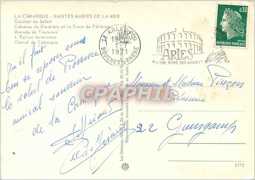 La Camargue - Saintes-Maries-de-la-Mer — Les Éditions de la Camargue, n°2175 — Achterkant