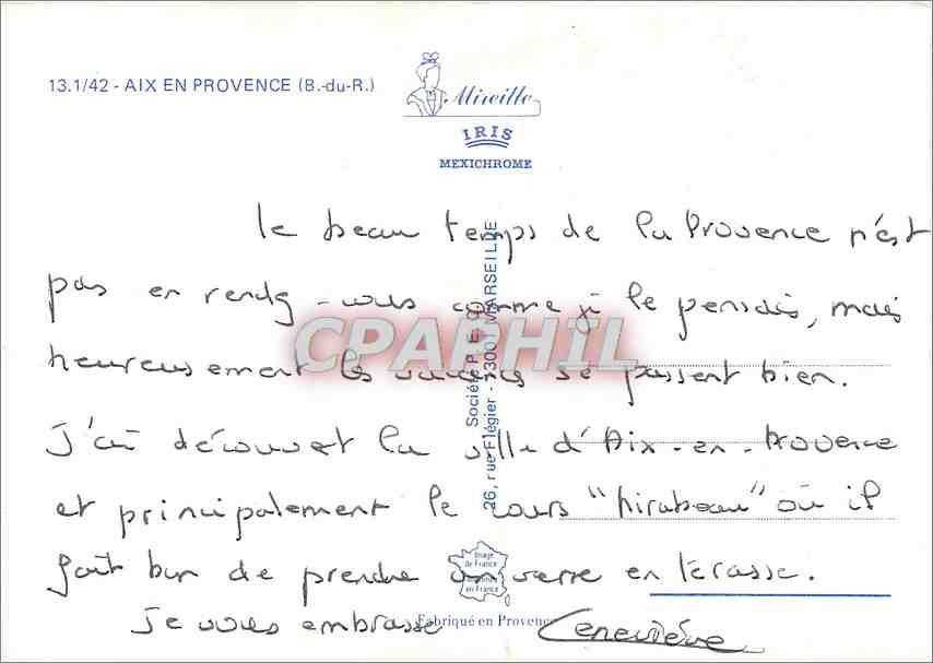 CPM Aix en Provence (B du R) — Rückseite
