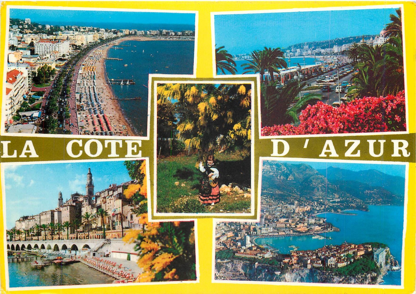 CPM Au soleil de la cote d'Azur Cannes Nice Menton Monaco