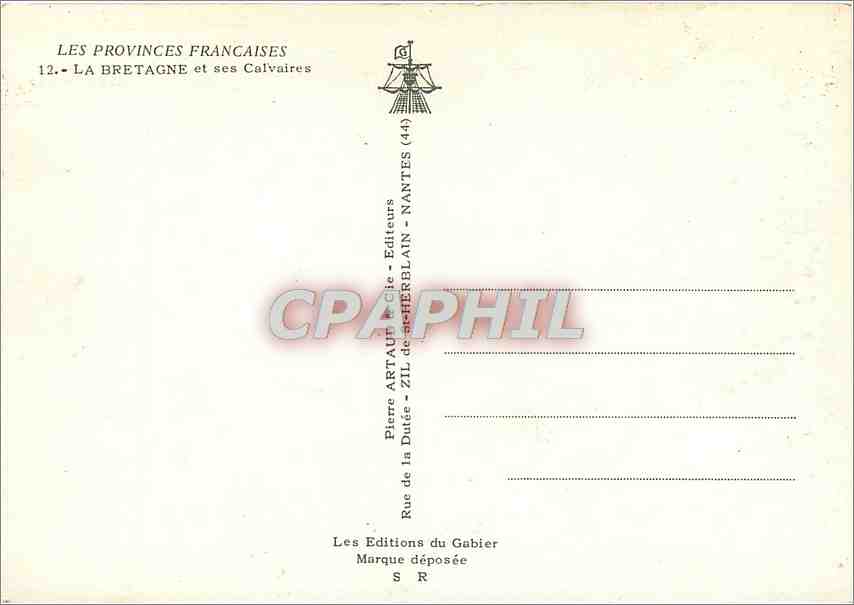 CPM Les Provinces Francaises la Bretagne et ses Calvaires — Rückseite