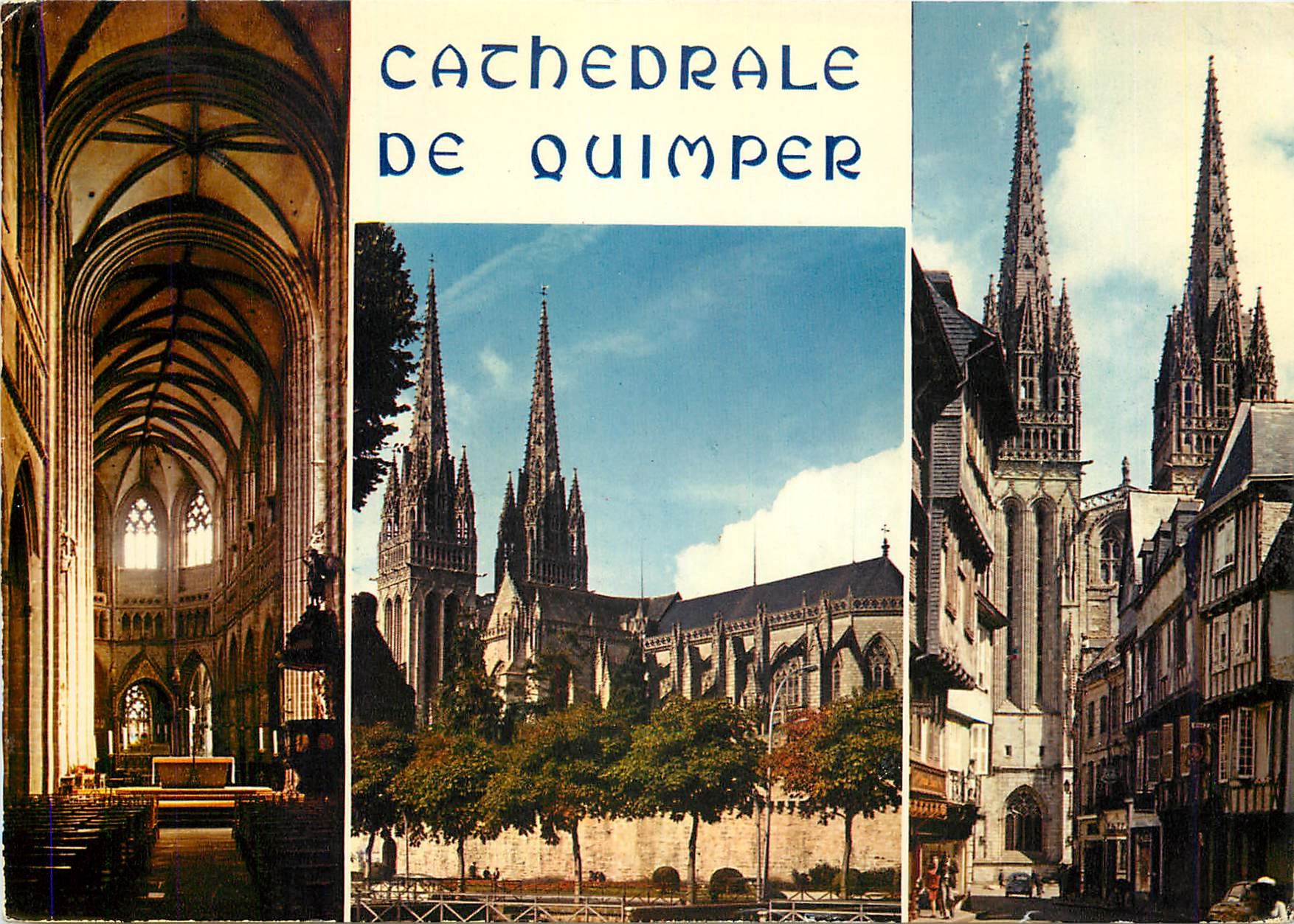 CPM La Bretagne en coulerus Quimper La Cathedrale Saint Corentin