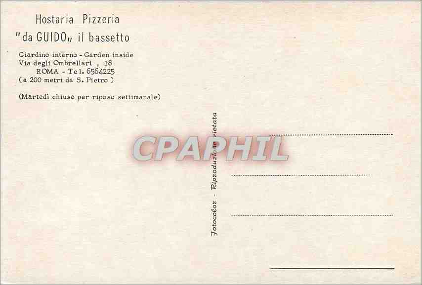 CPM Hostaria Pizzeria da Guido il bassetto — Rückseite