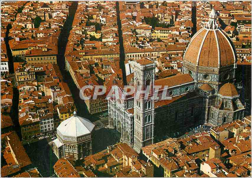 CPM Firenze Le dome et le baptistere (panorama de l'avion)