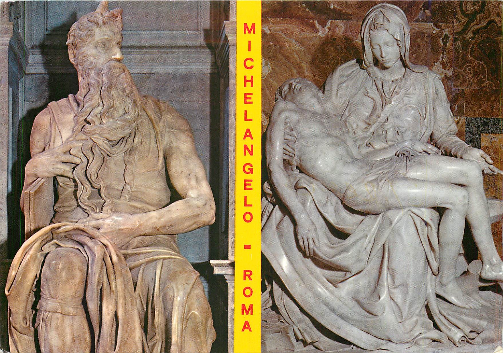 CPM Roma Le Moise et la Pieta par Mchel Ange