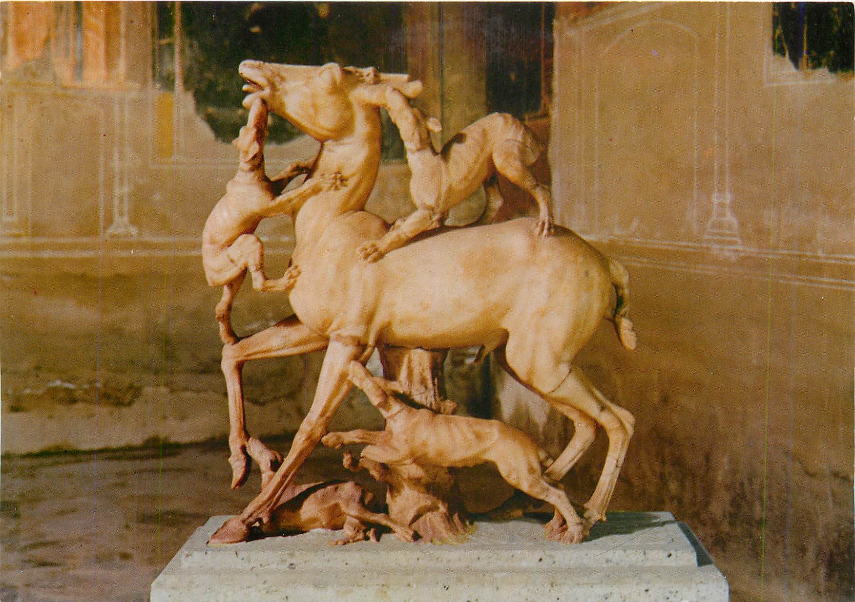 CPM Ercolano Maison des Cervi Group marmereen d'un cervo Attaque par les chiens