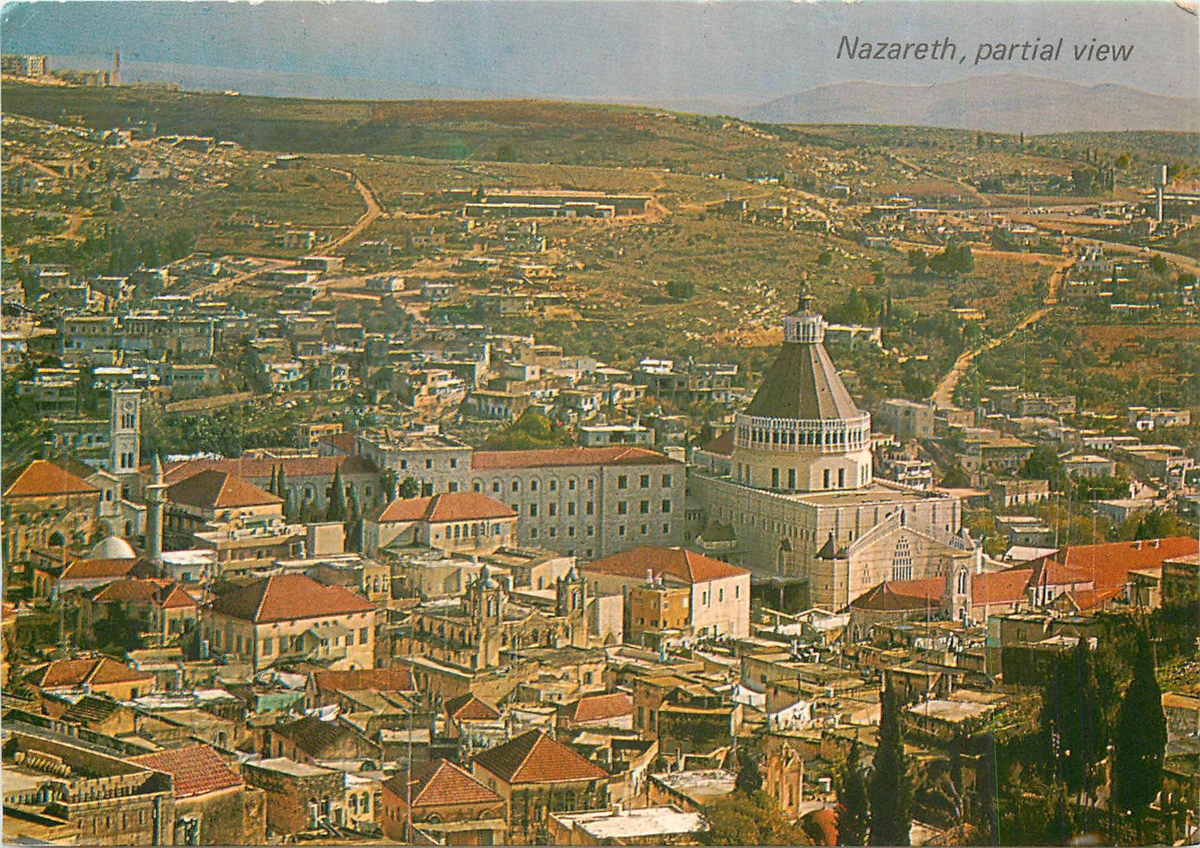 CPM Nazareth vue generale centre l'eglise de l'annonciation
