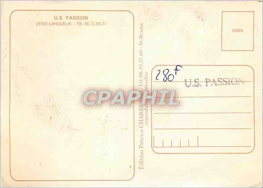 CPM U S Passion Langueux Automobile — Rückseite