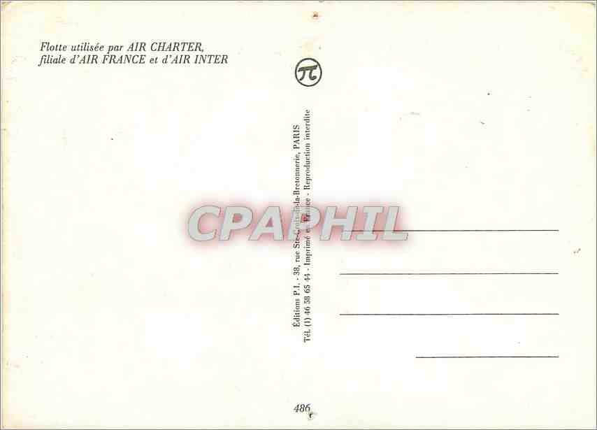 CPM Flotte utilisee par Air Charter Filiale d'Air France et d'Air Inter — Rückseite