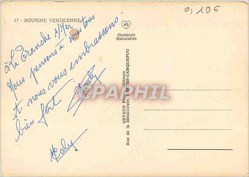 CPM Bourine Vendeenne — Rückseite