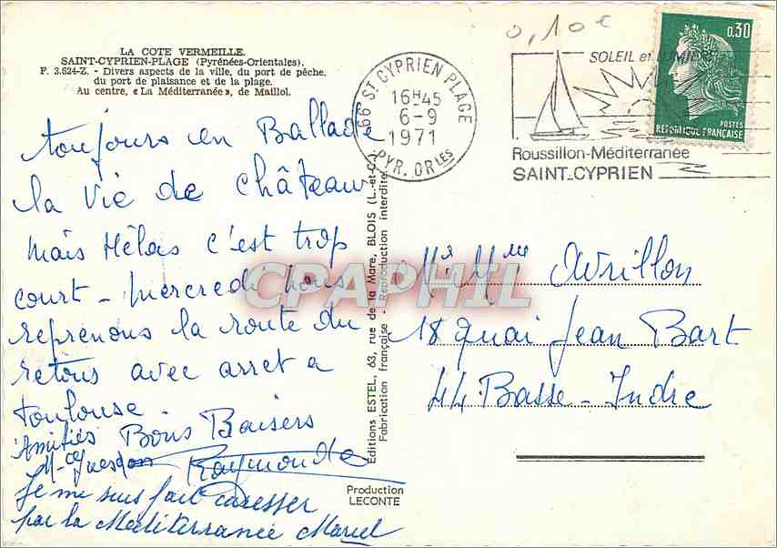 CPM Cote Vermeille Saint Cyprien Plage (Pyrenees Orientales) — Rückseite