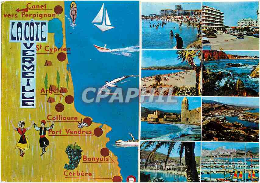 CPM La Cote Vermeille Saint Cyprien (Pyr Or) Canet Plage Argeles sur Mer Le Racou