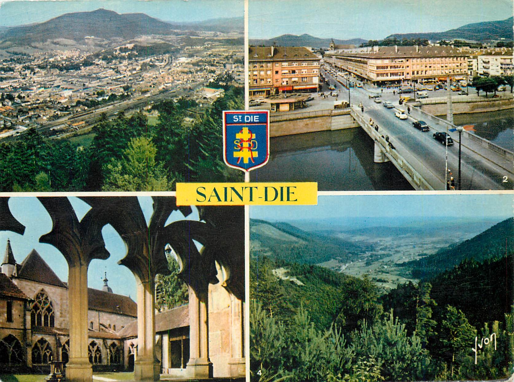 CPM Les Vosges Saint Die (Vosges) Vue generale La Meurthe et la rue Thiers