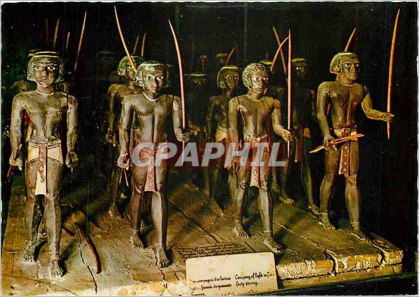 CPM Musee Egyptien au caire Group of 40 sudanese Soldiers (Middle Kingdom)