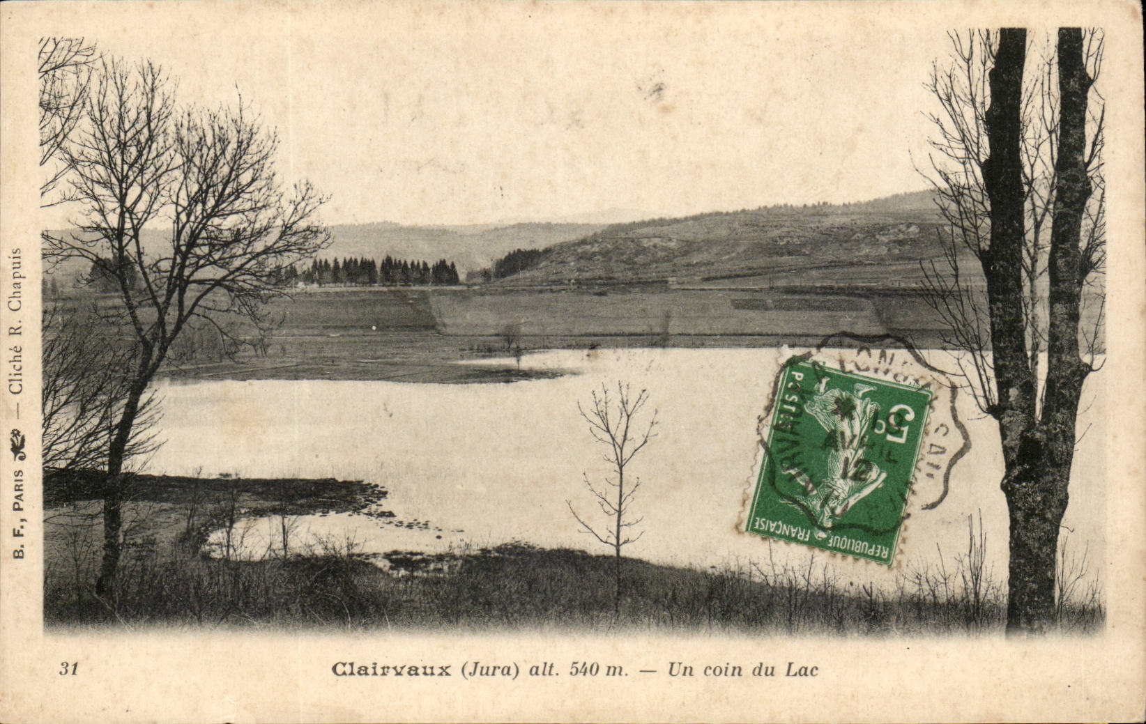 Clairvaux (Jura) alt. 540 m. — Un coin du Lac — B.F. Paris, R. Chapuis, n°31