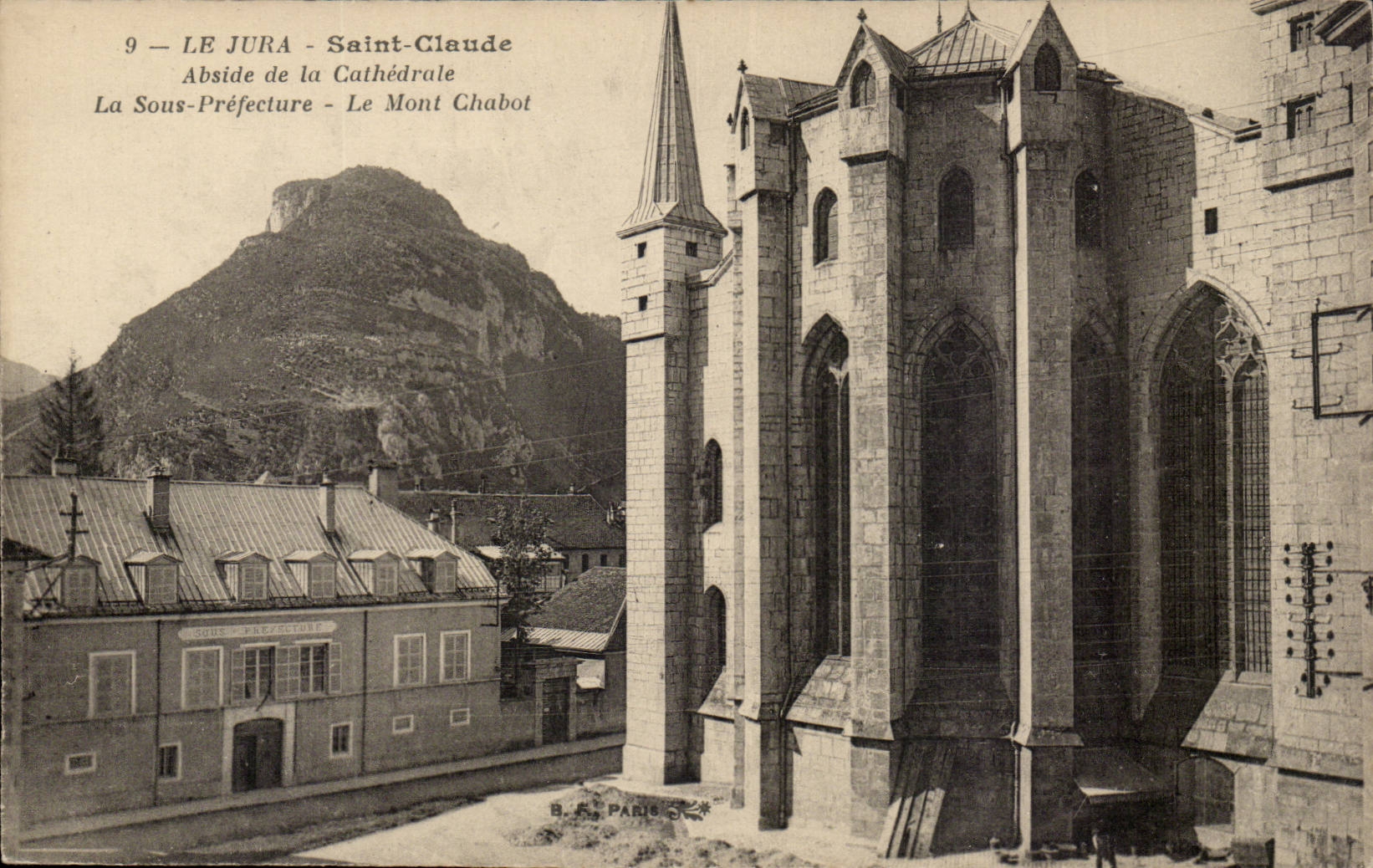 Jura-Touriste- St-Claude -Abside de la Cathedrale -la Sous Prefecture-le Mont Chabot-CPA