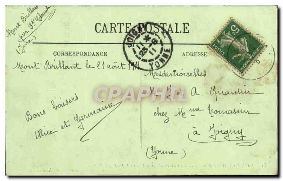 Saint-Claude (Jura) — The Cathedral and Mount Chaboud (alt 982 m.) — Oliché E. Malfroy, publisher — St-Claude (Jura). — Back