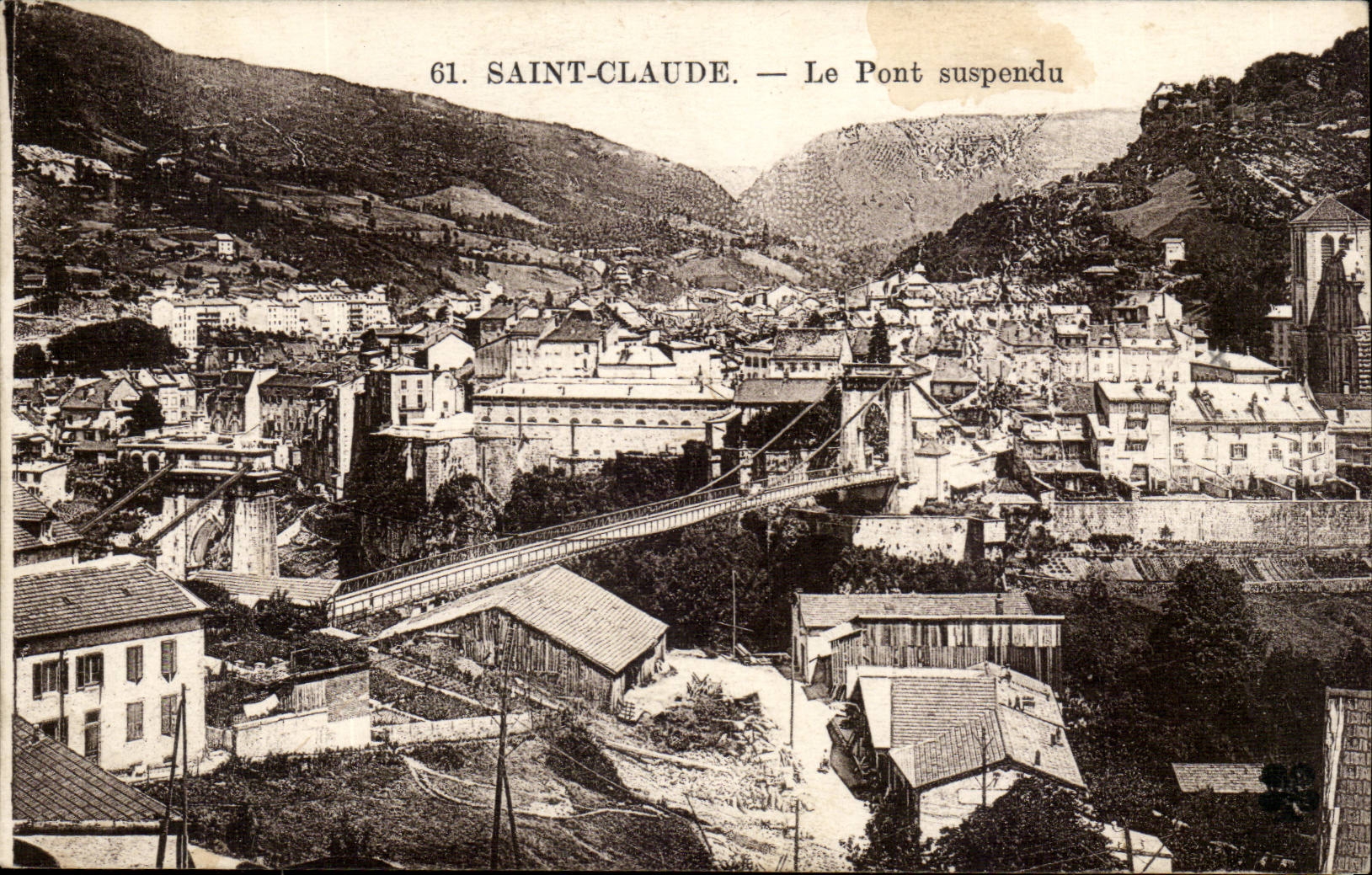 Saint-Claude — Le Pont suspendu — Éditeur : C. L. B. (n° 61)