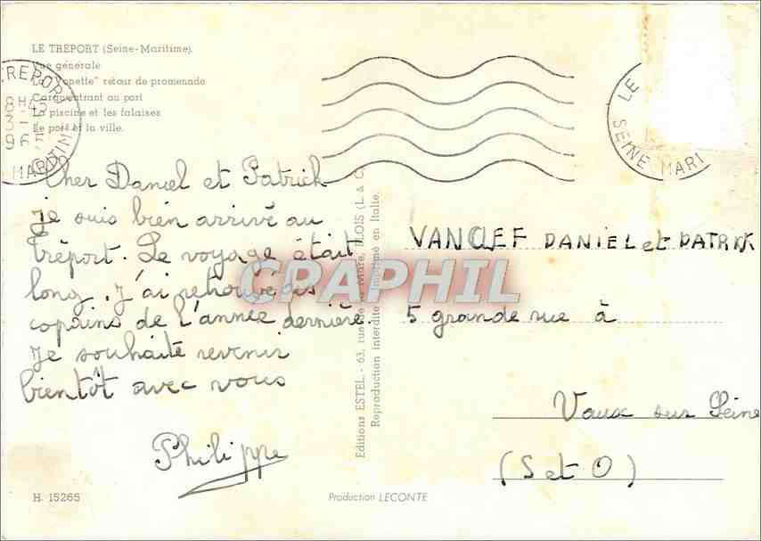 CPM Souvenir de Normandie Le Treport Seine Maritime  — Rückseite