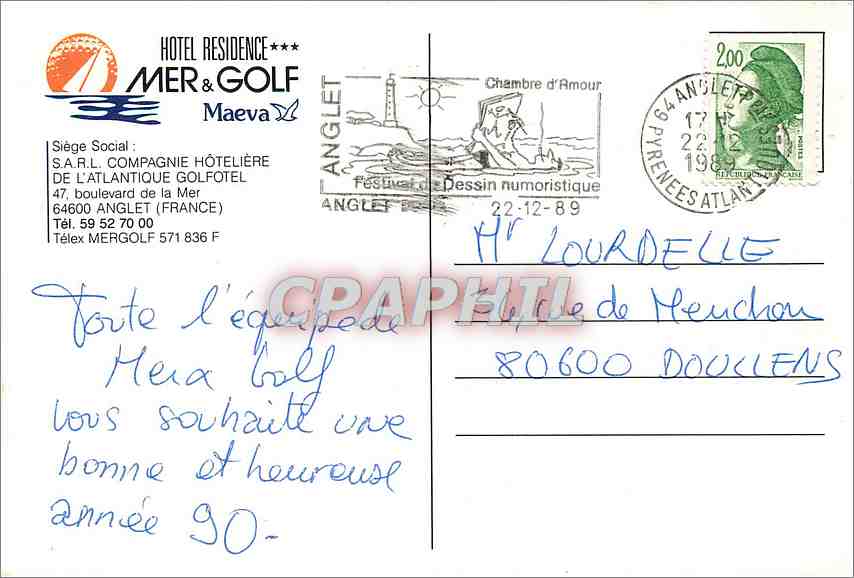 CPM Bonne Annee Phare — Verso