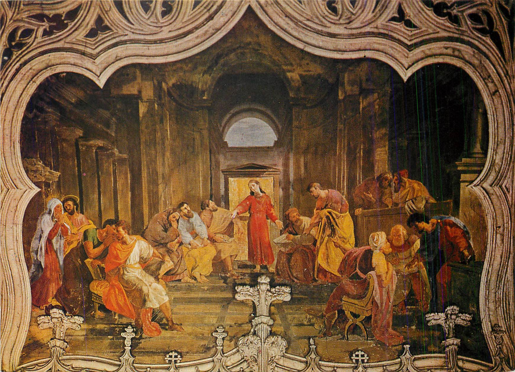 Abbaye d'HAUTECOMBE (Savoie) — Jésus au milieu des docteurs — Peinture de L. VACCA — C3 73273-1-0005