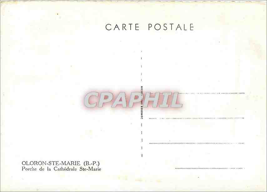 CPM Oloron Ste Marie BP Porche de la Cathedrale Ste Marie  — Rückseite