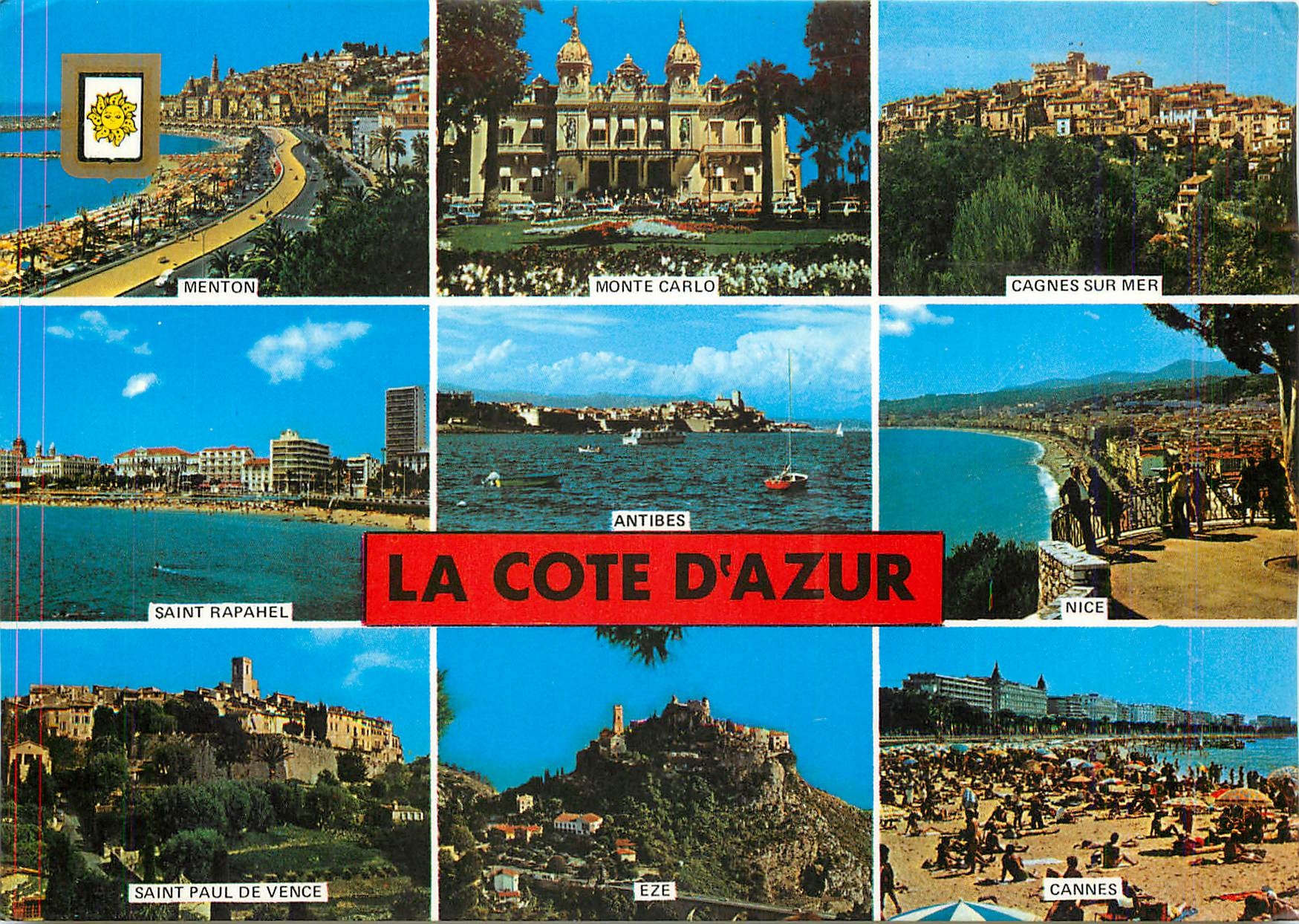 CPM La Cote d'Azur Menton Monte Carlo Cagnes Saint Raphael Eze