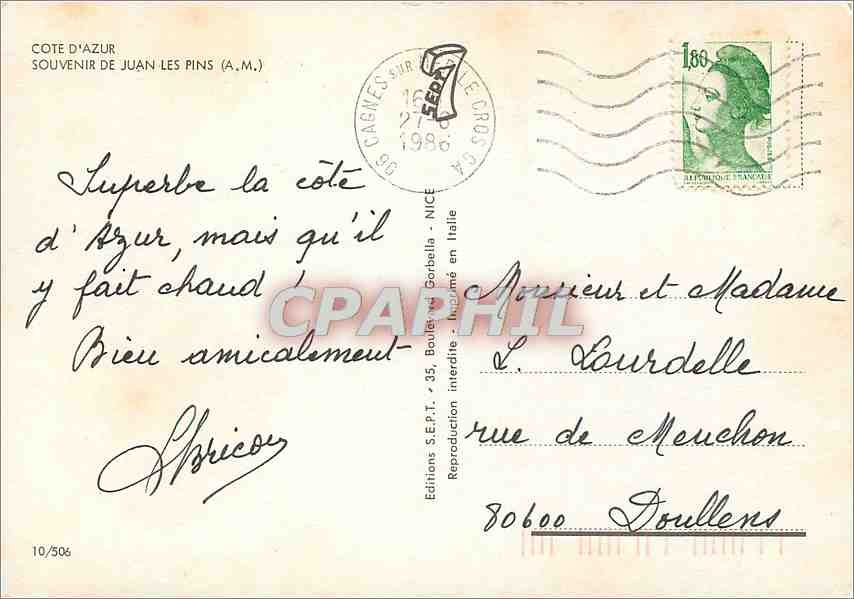 CPM Juan les Pins  — Rückseite