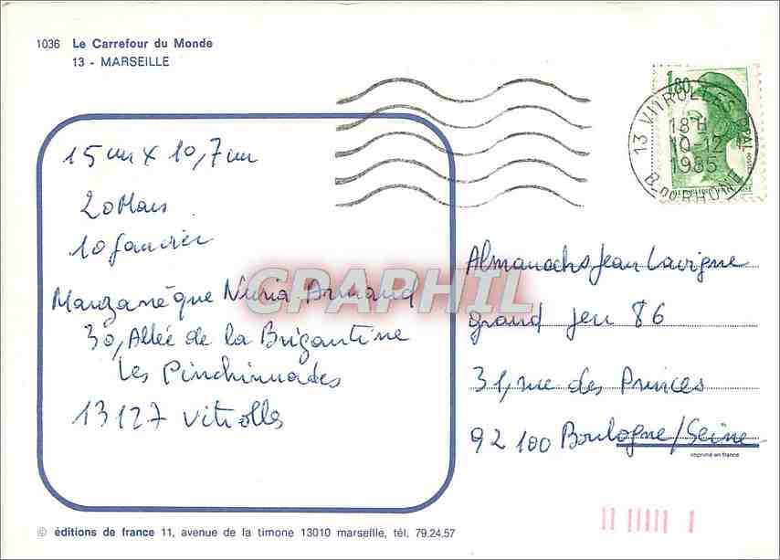CPM Marseille  — Rückseite
