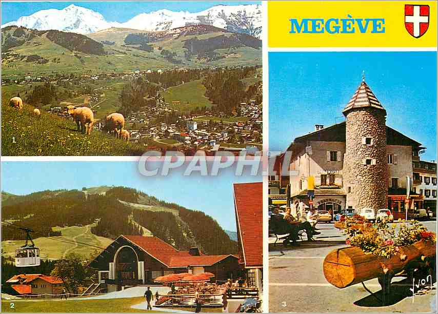 CPM Les Alpes Megeve Haute Savoie Vue Generale et au fond 