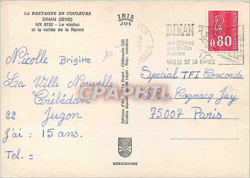 CPM Dinan Le Viaduc et la Vallee de la Rance  — Rückseite