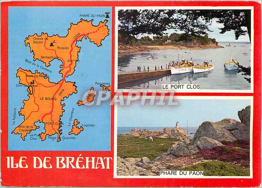 CPM Ile de Brehat Le port clos Phare du Paon