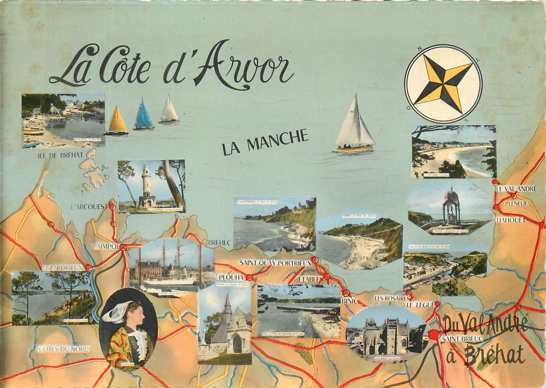 La Côte d'Arvor — Carte postale touristique — Éditeur : Les Tirages Modernes, Paris