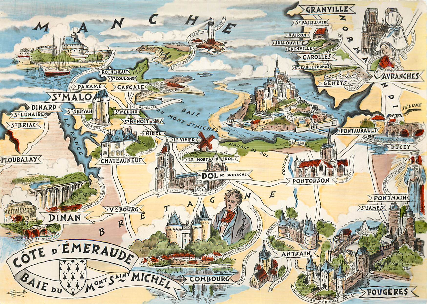 CPM Les Provinces Francaises Bretagne Cote d'Emeraude et Baie du Mont Saint Michel 