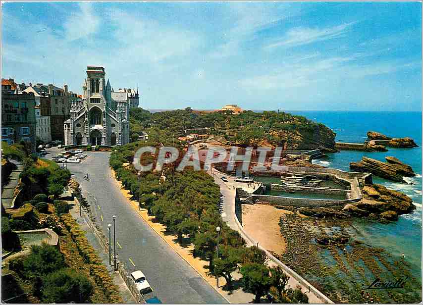 CPM Biarritz BP Le Port des Pecheurs et l'Eglise Sainte Eugenie 