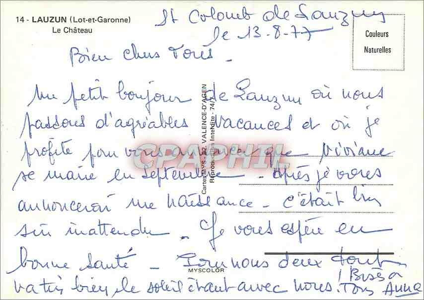 CPM Lauzun Lot et Garonne Le Chateau  — Back