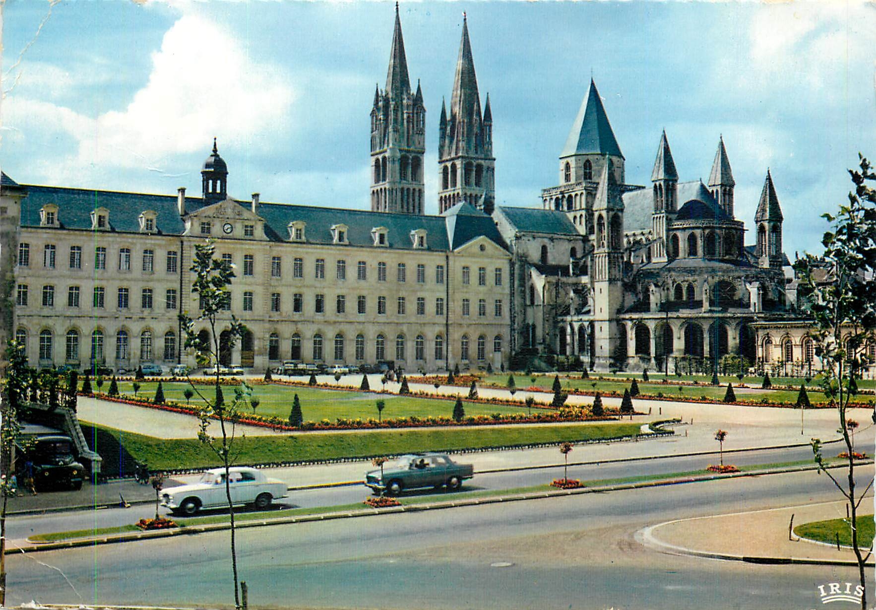 CPM Caen Le Jardin l'Hotel de L'Abbaye aux Hommes Eglise Saint Etienne 