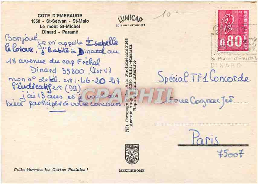 CPM Cote d'Emeraude  — Rückseite
