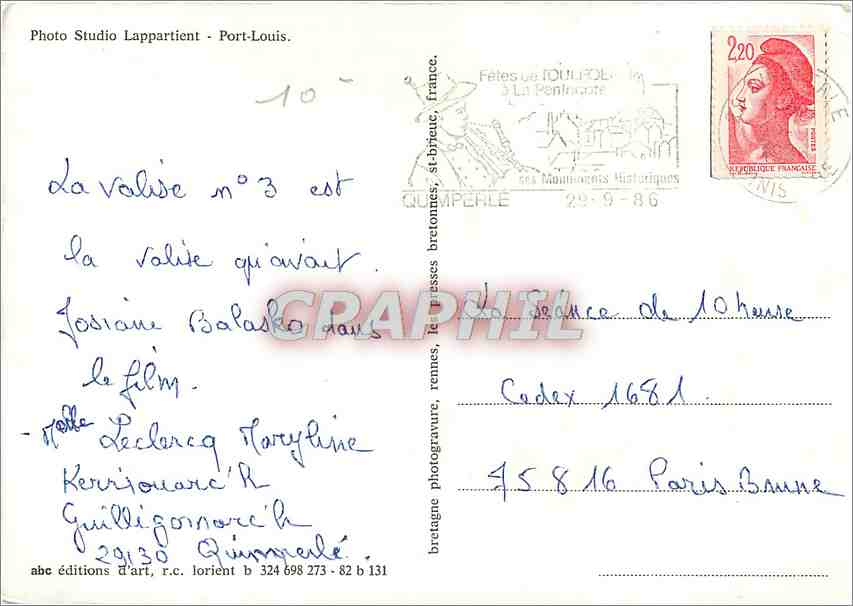 CPM Bretagne Pommier en fleurs sur fond de Mer  — Rückseite