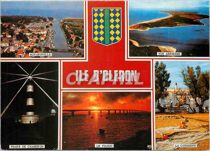 CPM Ile d'Oleron Ch Mme Boyardville Vue aerienne Phare de Chassiron Le viaduc La Cotiniere