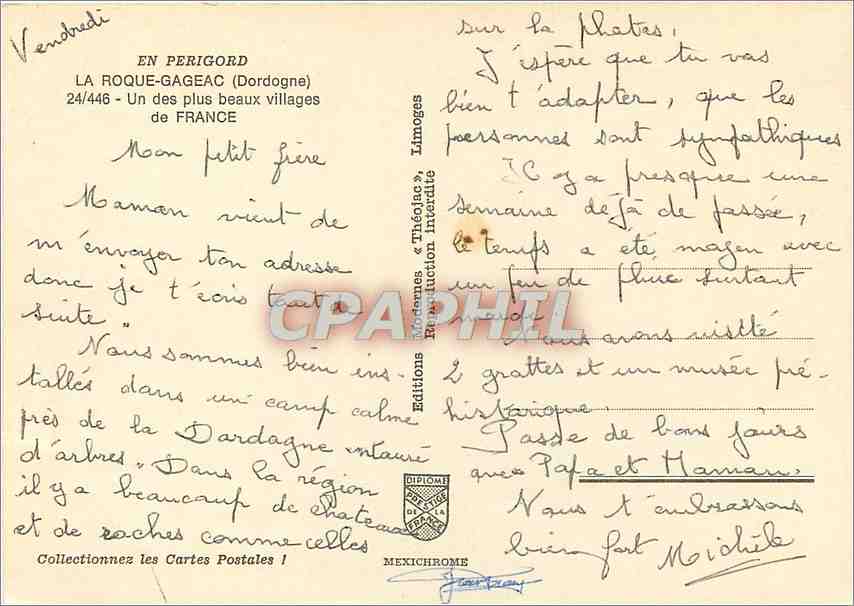 CPM La Roque Gageac Dordogne  — Back